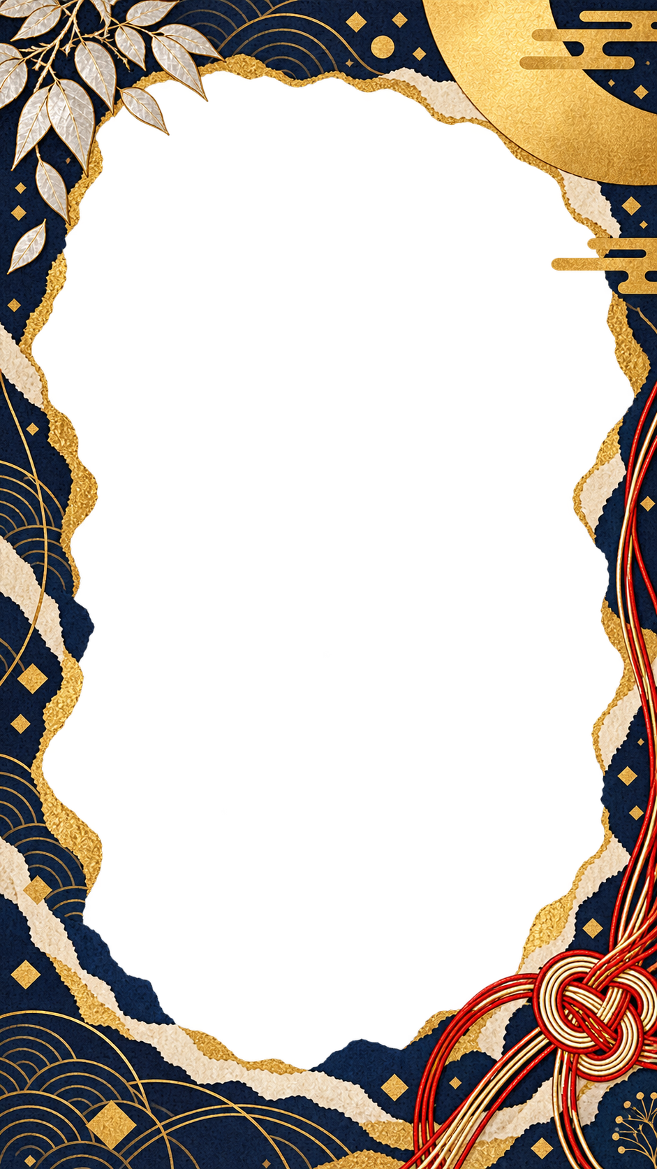 Japanese style · Gold leaf & washi paper · Portrait
